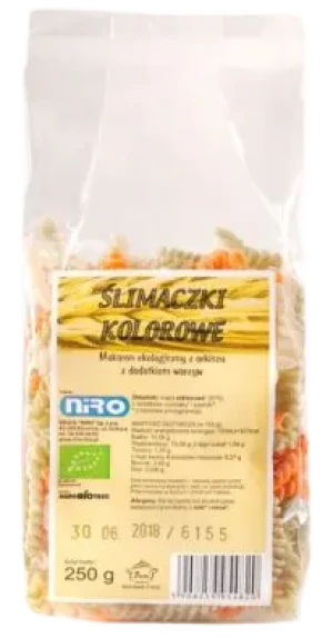 MAKARON ORKISZOWY TRÓJKOLOROWY ŚLIMACZKI BIO 250 g