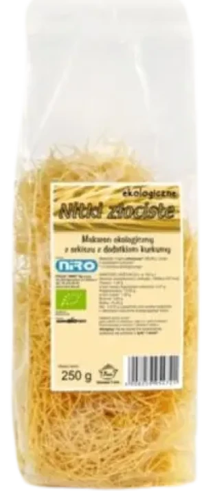 MAKARON ORKISZOWY Z KURKUMĄ NITKI ZŁOCISTE BIO 250 g