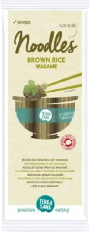 MAKARON RYŻOWY RAZOWY TYPU NOODLE Z WAKAME BEZGLUTENOWY BIO 250 g