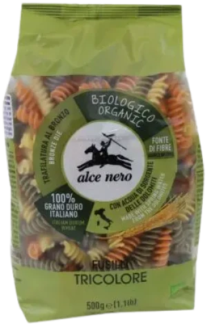 MAKARON SEMOLINOWY TRÓJKOLOROWY FUSILLI BIO 500 g