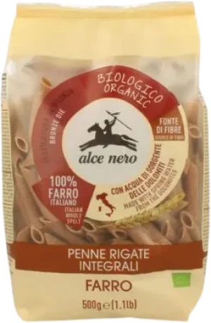 MAKARON Z PŁASKURKI RAZOWY PENNE BIO 500 g