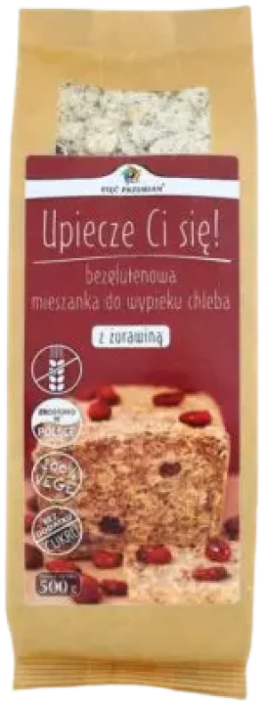 MIESZANKA DO WYPIEKU CHLEBA Z ŻURAWINĄ BEZGLUTENOWA 500 g