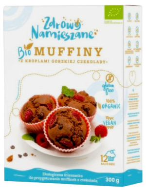 MIESZANKA NA MUFFINY Z GORZKĄ CZEKOLADĄ BIO 300 g