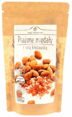 MIGDAŁY PRAŻONE Z SOLĄ KŁODAWSKĄ BEZGLUTENOWE 100 g