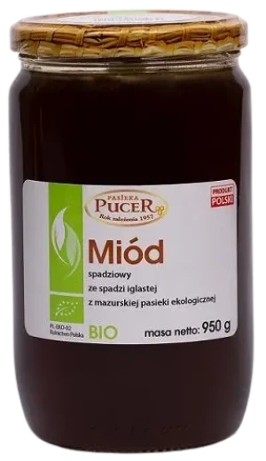 MIÓD SPADZIOWY ZE SPADZI IGLASTEJ BIO 950 g