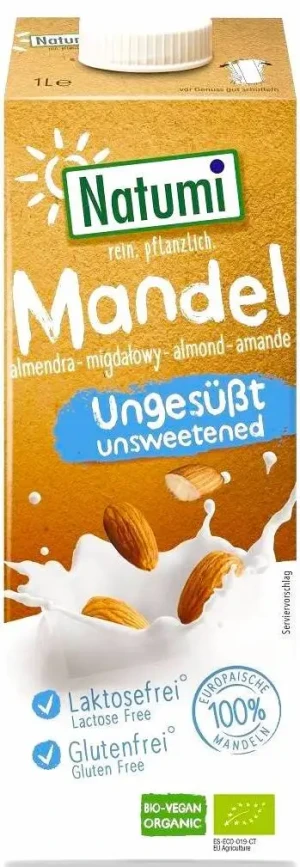 NAPÓJ MIGDAŁOWY BEZ DODATKU CUKRÓW BEZGLUTENOWY BIO 1 L