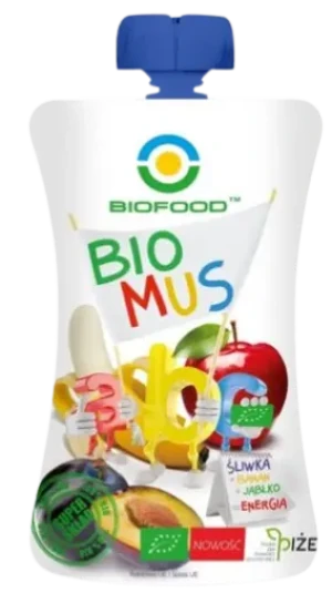 MUS ŚLIWKOWO-BANANOWO-JABŁKOWY BEZGLUTENOWY BIO 90 g