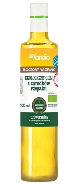 OLEJ Z ZARODKÓW RZEPAKU UNIWERSALNY TŁOCZONY NA ZIMNO BIO 500 ml