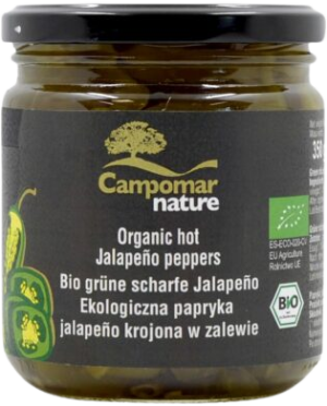 PAPRYKA JALAPENO ZIELONA KROJONA W ZALEWIE BIO 350 g (130 g)
