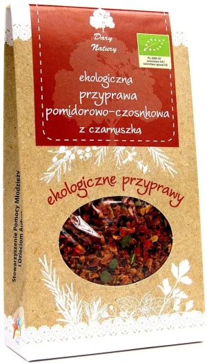 PRZYPRAWA POMIDOROWO - CZOSNKOWA Z CZARNUSZKĄ BIO 40 g
