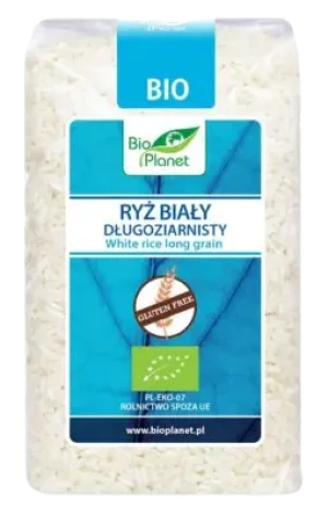 RYŻ BIAŁY DŁUGOZIARNISTY BEZGLUTENOWY BIO 500 g