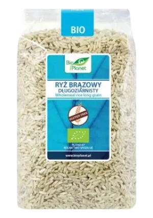 RYŻ BRĄZOWY DŁUGOZIARNISTY BEZGLUTENOWY BIO 1 kg