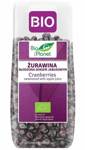 ŻURAWINA SŁODZONA SOKIEM JABŁKOWYM BIO 100 g