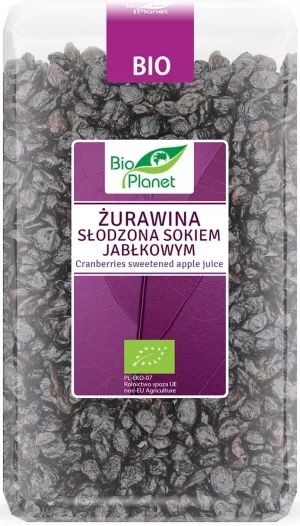 ŻURAWINA SŁODZONA SOKIEM JABŁKOWYM BIO 1 kg
