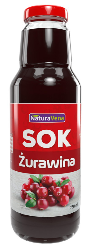 SOK Z ŻURAWINY 100 % 750 ml
