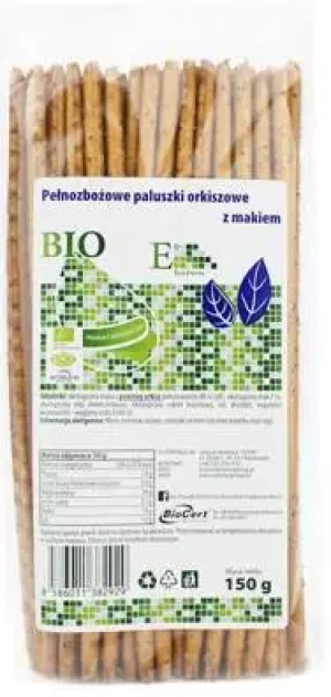 PALUSZKI ORKISZOWE PEŁNOZIARNISTE Z MAKIEM BIO 150 g