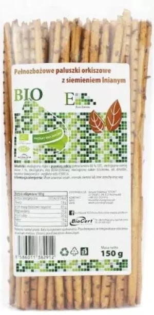 PALUSZKI ORKISZOWE PEŁNOZIARNISTE Z SIEMIENIEM LNIANYM BIO 150 g