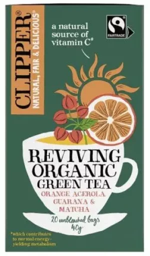 HERBATA ZIELONA Z ACEROLĄ, GUARANĄ I MATCHĄ "OŻYWIENIE" FAIR TRADE BIO (20 x 2 g) 40 g