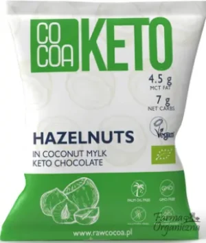 ORZECHY LASKOWE W CZEKOLADZIE KETO Z OLEJEM MCT BEZ DODATKU CUKRU BIO 70 g