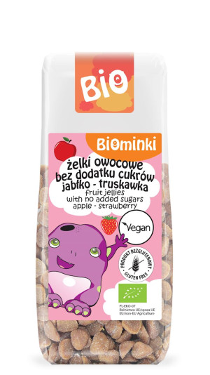 ŻELKI OWOCOWE BEZ CUKRU JABŁKO - TRUSKAWKA BEZGLUTENOWE BIO 75 g