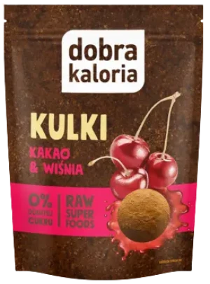 KULKI DAKTYLOWE Z KAKAO I WIŚNIĄ BEZ CUKRU 58 g