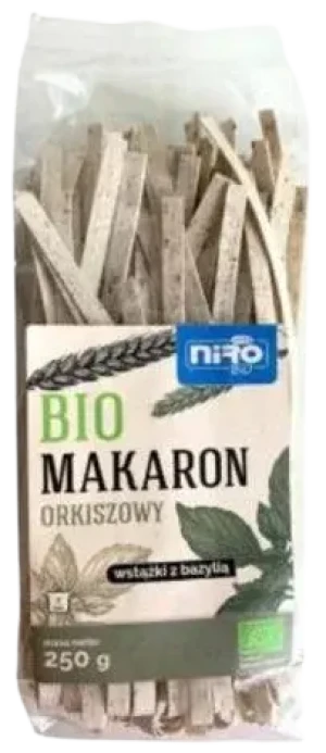 MAKARON ORKISZOWY Z BAZYLIĄ WSTĄŻKI BIO 250 g
