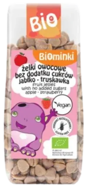 ŻELKI OWOCOWE JABŁKO - TRUSKAWKA BEZ CUKRU BEZGLUTENOWE BIO 150 g