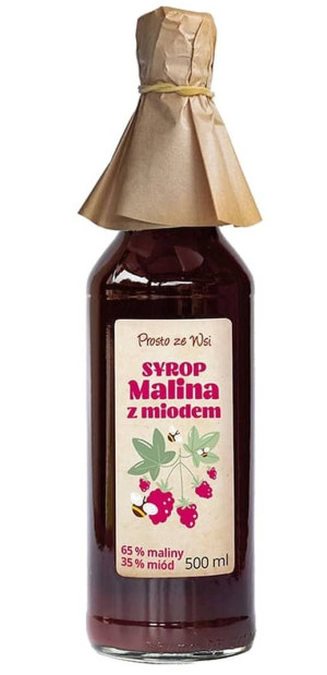 SYROP MALINOWY Z MIODEM 500 ml