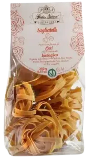 MAKARON Z CIECIERZYCY I BRĄZOWEGO RYŻU TAGLIATELLE BEZGLUTENOWY BIO 250 g