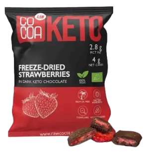 TRUSKAWKI W CZEKOLADZIE CIEMNEJ BEZ DODATKU CUKRU KETO BIO 40 g