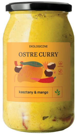 CURRY OSTRE Z MANGO I KASZTANAMI BIO 900 ml