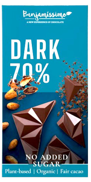CZEKOLADA GORZKA BEZ CUKRU 70% BEZGLUTENOWA BIO 60 g