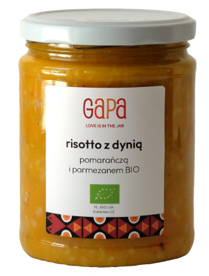 RISOTTO Z DYNIĄ, POMARAŃCZĄ I PARMEZANEM BIO 450 g
