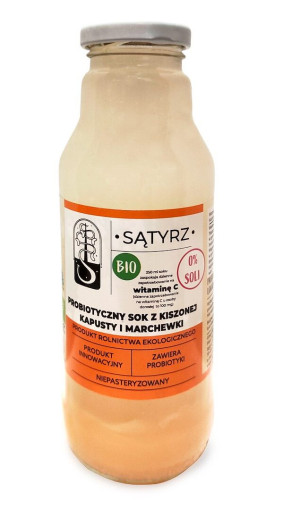 PROBIOTYCZNY SOK Z KISZONEJ KAPUSTY I MARCHEWKI BEZ SOLI BIO 300 ml