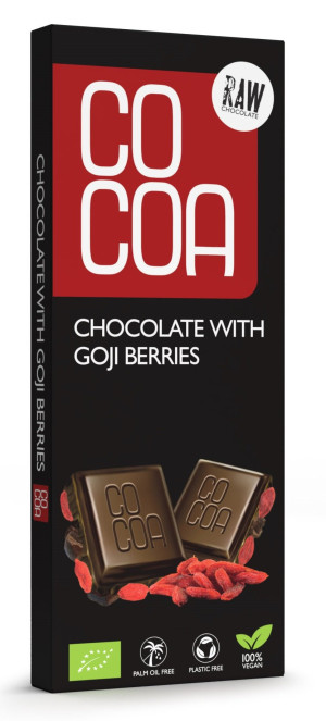 CZEKOLADA SUROWA Z JAGODAMI GOJI BIO 40 g