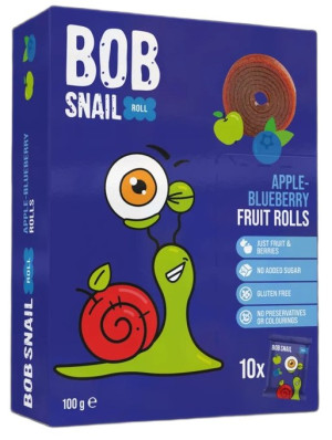 PRZEKĄSKI BOB SNAIL BEZ CUKRU JABŁKO - BORÓWKA 100 g (10 szt)