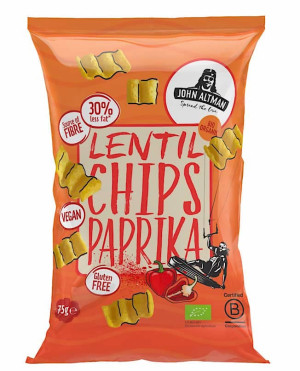 CHIPSY Z SOCZEWICY PAPRYKOWE BEZGLUTENOWE BIO 75 g