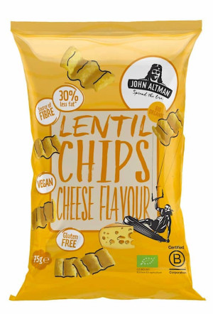 CHIPSY Z SOCZEWICY SEROWE BEZGLUTENOWE BIO 75 g