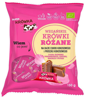 KRÓWKI O SMAKU RÓŻANYM BEZMLECZNE BEZGLUTENOWE BIO 150 g