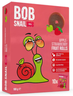 PRZEKĄSKI BOB SNAIL JABŁKO - TRUSKAWKA 100 g (6 szt).
