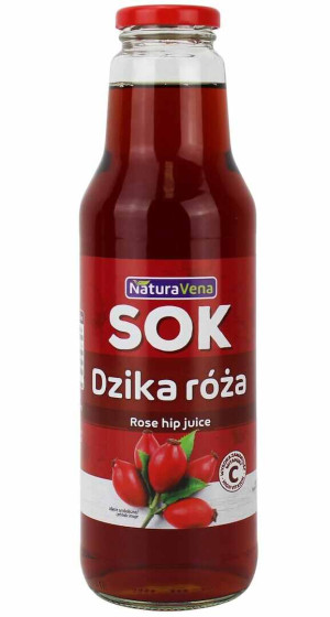 SOK Z DZIKIEJ RÓŻY 100 % 750 ml