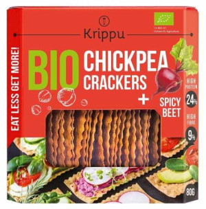 KRAKERSY PROTEINOWE Z CIECIERZYCY PIKANTNE Z BURAKIEM BIO 80 g