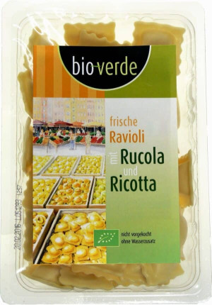 RAVIOLI Z RUKOLĄ I RICOTTĄ ŚWIEŻE BIO 250 g