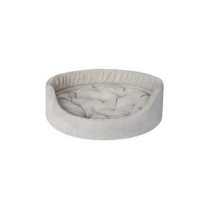 FERA ovales Hundebett mit Kissen 47x38x15 cm grau