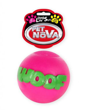 PET NOVA DOG LIFE STYLE Kauspielzeug Ball WOOF 8cm rosa