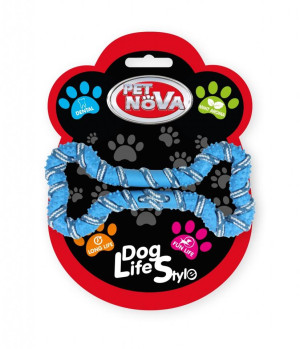 PET NOVA DOG LIFE STYLE Kauspielzeug Seil Knochen Minze Aroma 20cm Blau