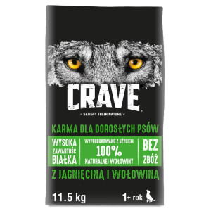 CRAVE Adult mit Lamm & Rind Trockenfutter für ausgewachsene Hunde 11.5 kg