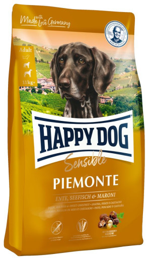 HAPPY DOG Sensible Piemonte Trockenfutter mit Ente Seefisch und Maroni für adulte Hunde M, L, 10 kg