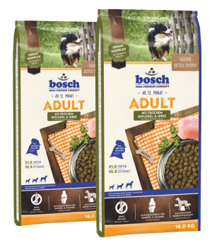BOSCH Adult mit frischem Geflügel & Hirse 30 kg (2 x 15 kg)