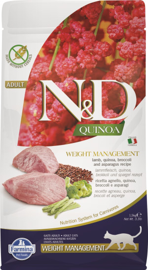 FARMINA N&D Cat Quinoa WEIGHT MANAGEMENT Lamb & Broccoli 1.5 kg